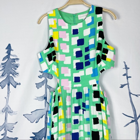 Anthropologie Corey Lynn Calter Green Abstract Midi Dress Size S NWT - Picture 4 of 10